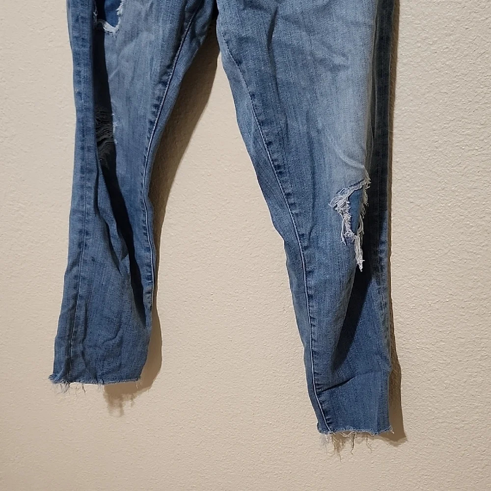 Ag Adriano Goldschmied Blue Skinny Jeans with Distressed Detailing - Picture 5 of 10